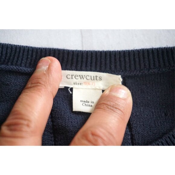 Crewcuts Girls Navy Embroidered Cherry Cardigan Sweater - Size S (6-7) - Picture 3 of 4